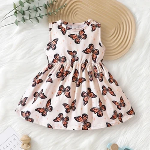 Đầm Bé Gái Cho Bé Đi Chơi Mùa Hè Thường Ngày Hoạt Hình Ngôi Sao Bướm Dễ Thương Váy Thanh Lịch 6M-36M