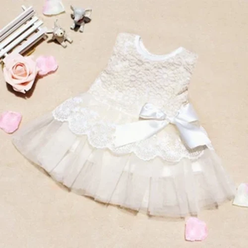 Mùa Hè Cho Bé Gái Đầm Ren Ngọt Ngào Hoa Không Tay Đầm Công Chúa Dễ Thương Tutu Trẻ Sơ Sinh Cưới Sinh Nhật Đầm 4-24M