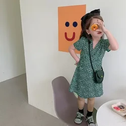 Mùa Hè Váy Bé Gái Retro Họa Tiết Hoa Trẻ Em vestidos Quần Áo Thường Ngày Cho Bé Áo Trẻ Em Quần Áo Đi Biển Cho Trẻ Sơ Sinh Jupe 1-8years