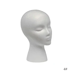 hvid skum paryk display prop Mannequin paryk hoved display hat kasket paryk holder Styrofoam foam hoved paryk stand