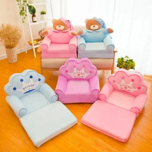 Bé Trẻ Em Sofa Chỉ Bao Không Làm Đầy Phim Hoạt Hình Vương Miện Ghế Trẻ Em Ghế Gọn Gàng Phồng Da Tập Đi Trẻ Em Gấp Sang Trọng Sofa giường Ốp Lưng
