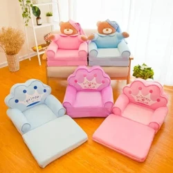 Tolg Baby Kids Clúdach Amháin Gan Líonadh Cartún Suíochán Corónach Leanaí Cathaoirleach Craiceann Neat Puff Lapadán Páiste Cás Leaba Tolg Fillte Plush