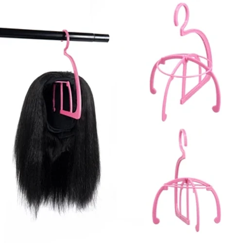 Supporto per gancio per parrucca in plastica per supporto per espositore per cappelli per parrucche Supporto per espositore per parrucca portatile per cappello viola nero pieghevole
