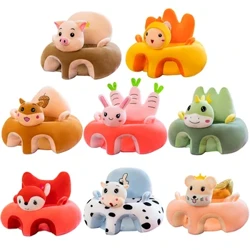 Funda de asiento de apoyo para sofá de bebé, cojín cómodo para aprender a sentarse con dibujos animados, asiento portátil para niños y bebés sin algodón