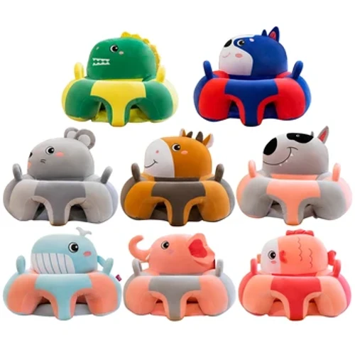 Kākoʻo Sofa Pepe Ka uhi noho Cartoon Animal Plush E aʻo ana i ka noho ʻana i ka noho hānai ʻana no ka noho ʻoluʻolu.