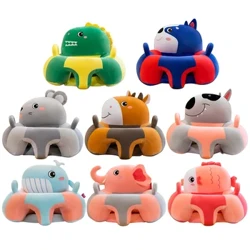 Funda de asiento de apoyo para sofá de bebé, silla de felpa de animales de dibujos animados para aprender a sentarse, silla de alimentación, sofá de animales lavable cómodo