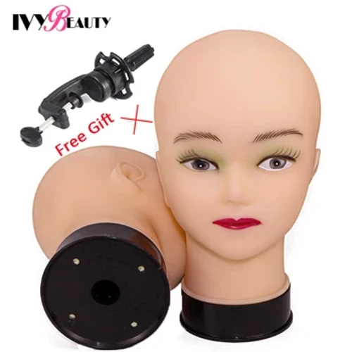 Ikhanda LeMannequin Yesifazane Elithengisa Okushisayo Ene-Wig Stand Clamp Ye-Makeup Practice Cosmetology Manikin Head For Wig Hat Display 51Cm