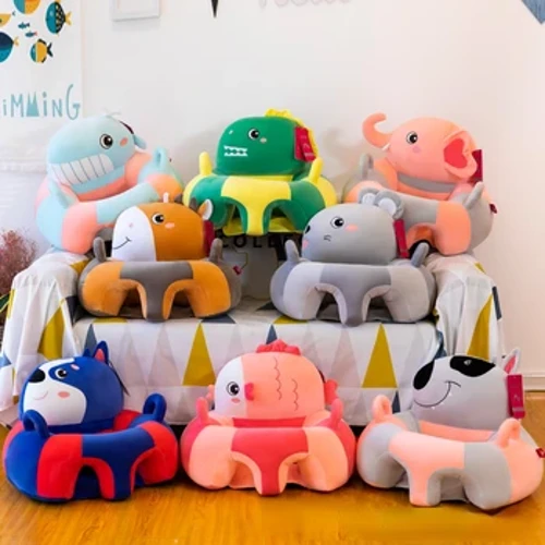 Capa de assento para sofá de bebê, capa de assento de pelúcia de desenho animado, concha de couro para crianças, cadeira para recém-nascidos, lavável, sem material de enchimento