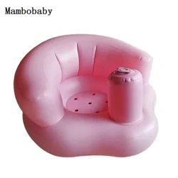 Wela! Noho noho pēpē Inflatable Sofa ʻaina ʻaina Pushchair PVC Pink ʻōmaʻomaʻo ʻauʻau noho ʻauʻau pēpē Portable Play Game Mat Sofas Learn Stool