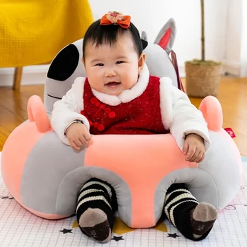 Housse de siège de Support de canapé pour bébé, dessin animé, apprendre à s'asseoir, chaise d'alimentation, sans remplissage, poupée en peluche, chaise de repos confortable pour bébé