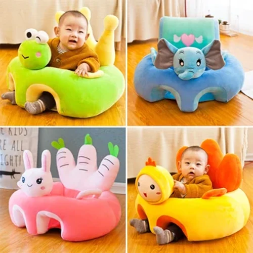 Funda de asiento de apoyo para sofá de bebé, silla de felpa para aprender a sentarse, nido cómodo para niños pequeños sin relleno, cuna, sofá lavable anticaída