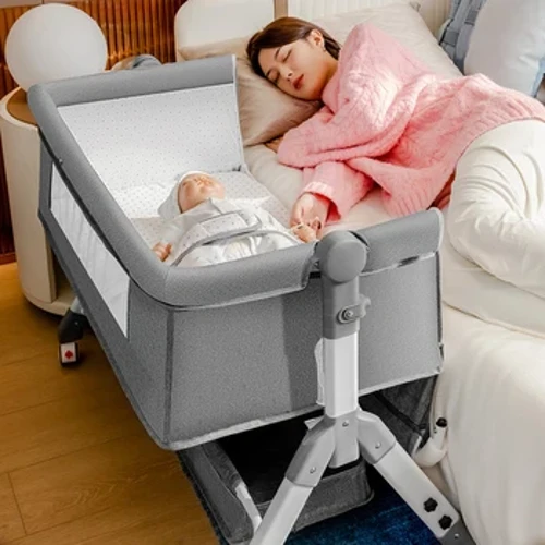 Giường Cho Bé Sơ Sinh Giường Nối Giường Lớn Nôi Cho Bé BB Giường Cho Bé Nôi Giường Di Động Đa Năng Có Thể Gập Lại