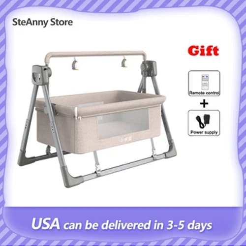 Cribs Rocking Baby Inaistrithe Leaba Codlata Nuabheirthe Uathoibríoch Cradle Bassinet Crib Playpen