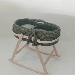 Cliabhán Babaí Leaba Linbh ag Bogadh Nead Rocking Cótaí Fillte Gabhálais Babaí Tolg Troscán Máthair Linbh