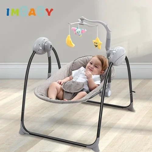 IMBABY Baby Swing Baby Rocking Cathaoirleach Leictreach Baby Cradle Ilfheidhmeach Cradle Rocking Cathaoirleach Do Nuabheirthe Swing Cathaoirleach le Bronntanais