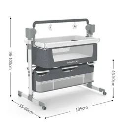 Cuna eléctrica para recién nacido, mecedora, 3 temporizadores, 5 modos de columpio, cama para bebés, cuna de viaje junto a la cama de altura ajustable