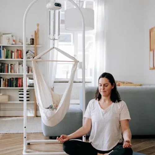 Svava Latte Spring Loaded Baby Hammock Cradle - Langit-langit Bayi Ayunan Kualitas Tinggi Baby Hammock Sleeping Hammock