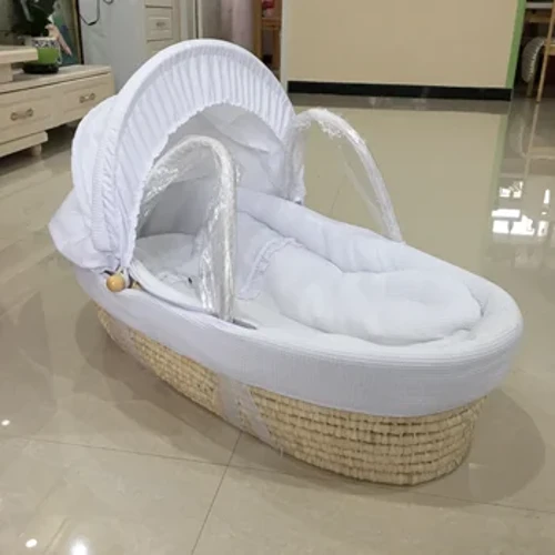 Cesta de dormir para bebês, cesta portátil para carregar bebê recém-nascido, cesta de mão, tecido de palha para dormir, cama de berço