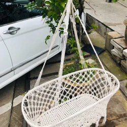 Ualach-iompar daingean Leanbh hammock Cradle leaba luascáin nuabheirthe crochta ciseán fite bán cuir i gcrích bebek yataklari 0-6months