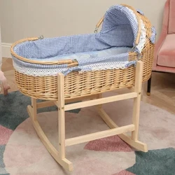 Rattan vugge Nyfødt tremmeseng i træ Myg Babysovekurv Bærbar vogn Babyseng Barneseng Babyvask