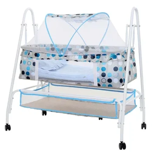Berceau pour bébé, lit à bascule multifonctionnel pour bébé, balançoire hamac pour nouveau-né avec 4 roues et moustiquaire