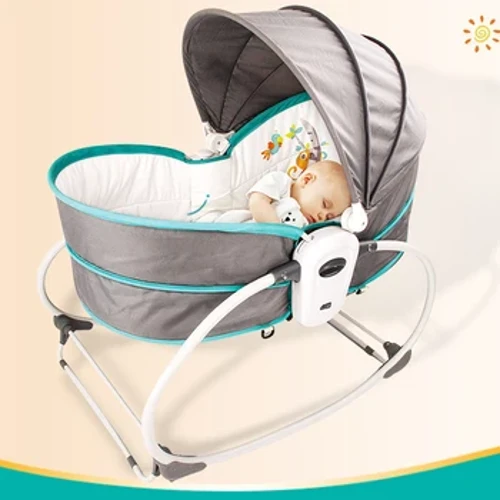 Bé Đa Năng Ghế Hình Hoa Đính Đá Sơ Sinh Ngủ Nôi Giường Quà Tặng Cho Trẻ Sơ Sinh 0-3 Tuổi Xoay Cũi Có Âm Nhạc và Rung
