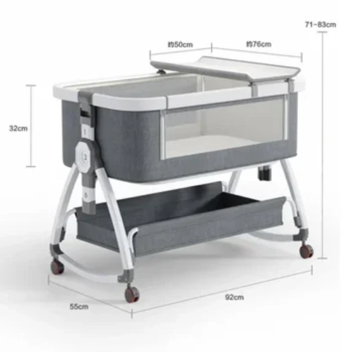 Multifunktionell Krëpp Klappbar Krëpp mat Diaper Table Cradle Schaukelstull Rees eraushuelbare Krëpp