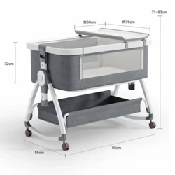 Multifunktionell Krëpp Klappbar Krëpp mat Diaper Table Cradle Schaukelstull Rees eraushuelbare Krëpp