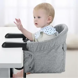 Hook on High Chair Portable Baby High Chair Foldable Travel Highchair Clips i ka papaʻaina, Noho keiki hānai me ke kāʻei palekana