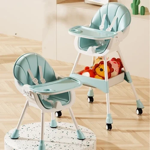 Ghế ăn dặm cho bé 6 tháng Plus, 2 trong 1 có chỗ để chân, khay đôi có thể tháo rời, dễ dàng vệ sinh cho bé ăn