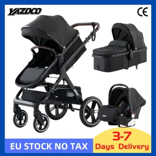 3 in 1 Baby Stroller Multi-functional Cart Hiki ke Noho Noho Hoʻomoe Māmā ʻO nā Strollers Kiʻekiʻe Landscape Baby Pushchair Kaʻa pēpē