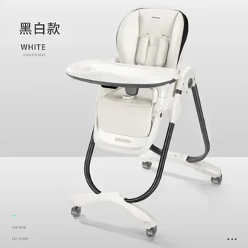 Sillas altas blancas para bebés con asiento ajustable de 7 alturas diferentes para bebés y niños pequeños