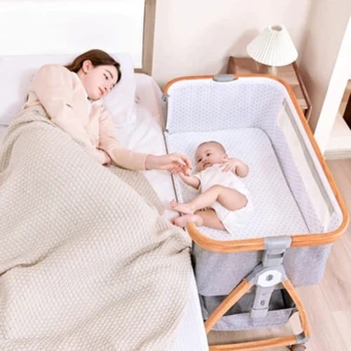 Nhôm 0-3 tuổi cũi em bé di động di động nôi giường có thể gập lại đa năng BB giường sơ sinh nhà vỡ vụn giường lớn