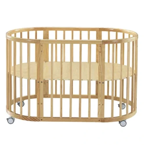 Nordic Multi-functional Height Adjustable Wooden Baby Cribs umbhede wengane