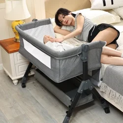 Berço do bebê emendando cama queen recém-nascido portátil dobrável bebê bb berço cama mesa de fraldas