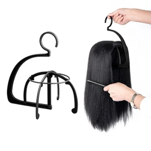 Supporti per parrucche di alta qualità Supporti per supporti per parrucche per espositori per cappelli in plastica per parrucche per estensioni dei capelli Supporto per appendiabiti per parrucche viola nero