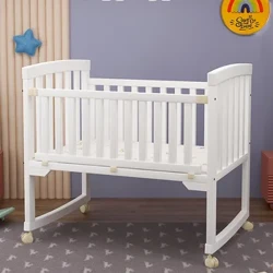 Novo berço de pinho branco multiuso berço cama recém-nascida mesa variável pode ser distribuído como um substituto