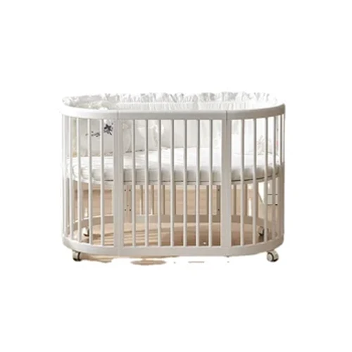 Yy Berço de bebê importado de madeira maciça multifuncional cama de princesa cama redonda móvel
