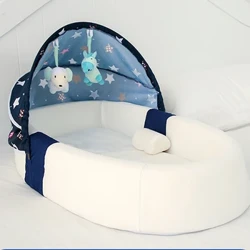 Cama de ninho portátil berço do bebê dobrável móvel recém-nascido cama pára-choques proteção anti-pressão espreguiçadeira do bebê com mosquiteiro