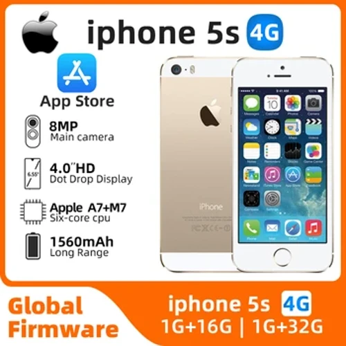 Gebrauchtes Apple iPhone 5S 4G LTE Mobiltelefon entsperrt 1 GB RAM 16 GB/32 GB/64 GB ROM iCloud IOS WIFI Fingerabdruck gebrauchtes Telefon