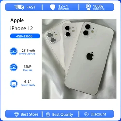 Apple iPhone 12 5G Face ID Telefoni fe'avea'i Uluai Fa'aaoga Tatala 6.1" 64/128/256GB ROM Hexa-core IOS 12MP Meapueata NFC Telefoniteletele
