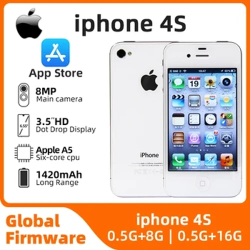Imetumika Original Apple Iphone 4s Phone Dual core 8GB/16GB/32GB 8MP Camera GPS 3.5'' TouchScreen iliyotumika simu