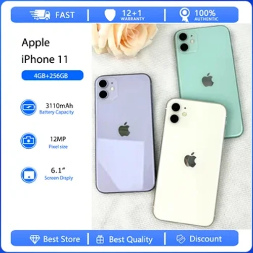 Apple iPhone 11 4G Face ID Telefono mugikorra Jatorrizko erabilia Desblokeatua 6.1" 64/128/256GB ROM Hexa-core IOS 12MP Kamera NFC Smartphones