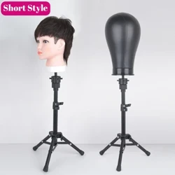 Y Wig Addasadwy Newydd Tripod Pen Mannequin Ar gyfer Pennau Bloc Cynfas, Gwneud Wigiau, Steilio, Hyfforddiant Trin Gwallt Cosmetoleg
