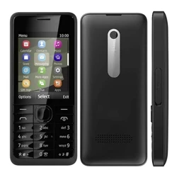 Asli Digunakake 301 Mobile Cell Phone 3MP Unlocked 3G 2G GSM 850/900/1800/1900 Single / Dual SIM Card. Digawe ing Finlandia ing taun 2013