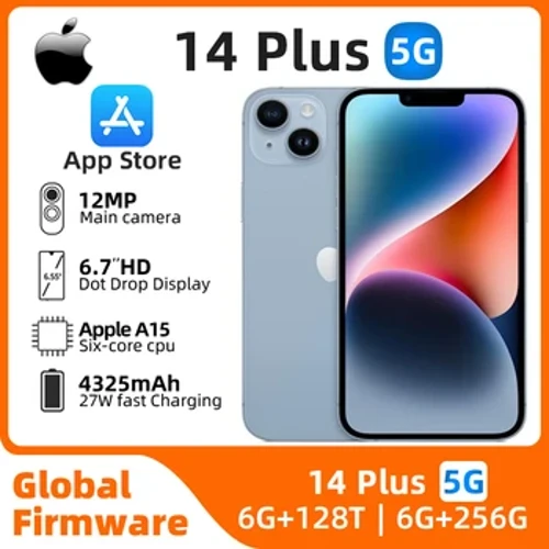 Apple iPhone 14 Plus 5G Akıllı Telefon Apple A15 6.7inch OLED Ekran 12MP Kamera 4325mAh 27W şarj iOS Orijinal Kullanılmış iPhone