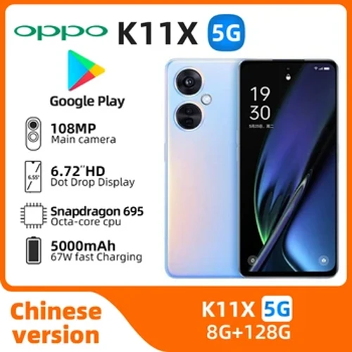 Oppo K11X 5G Android разблокирован, 6,72 дюйма, 8 ГБ ОЗУ, 128 ГБ ПЗУ, все цвета, в хорошем состоянии, оригинальный использованный телефон