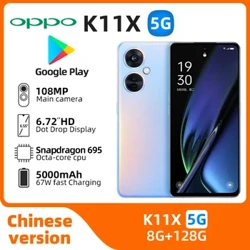 oppo K11X 5G Android desblokeatua 6,72 hazbeteko 8 GB RAM 128 GB ROM Kolore guztiak Egoera onean Jatorrizko erabilitako telefonoa