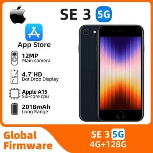 Apple iPhone SE 3 2022 5g SmartPhone Apple A15 4.7inch Sgrin LCD 12MP Camera 2018mAh 18W Charge IOS Original Used iPhone
