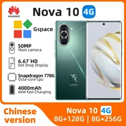 Simu ya rununu ya Huawei Nova 10 HarmonyOS 2 Octa Core 120Hz 4000mAh 66W Snapdragon 778G 50MP Smart Original simu iliyotumika